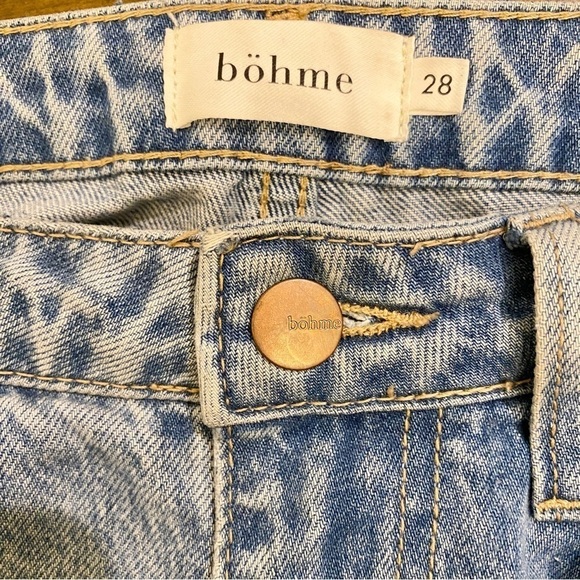 Bohme 28 (6) Lynette High Rise Straight Leg Jeans Womens Cropped Distressed - Picture 11 of 15